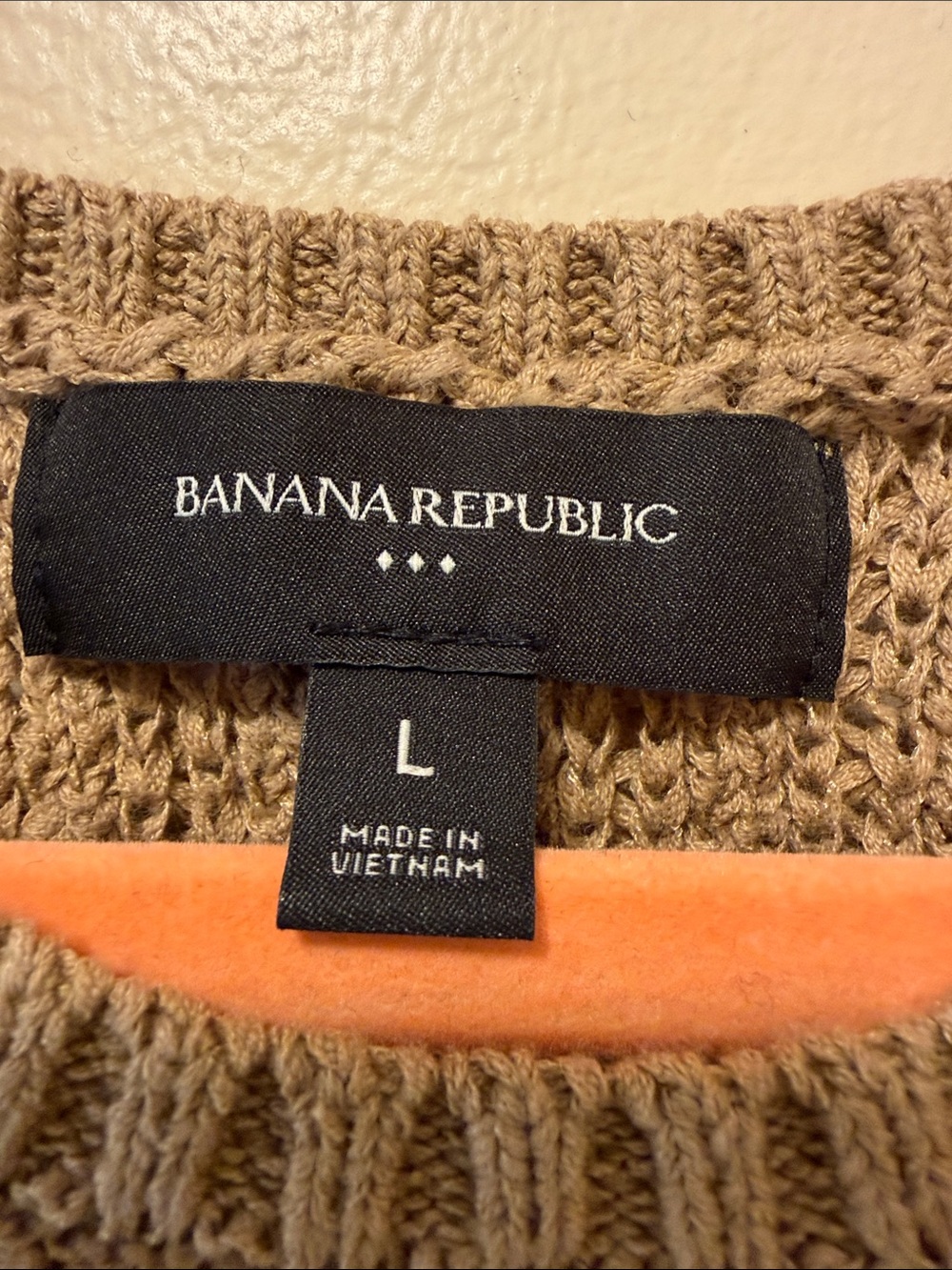 Banana Republic Taupe Knit Cap Sleeve Crewneck Sweater - Picture 2 of 4